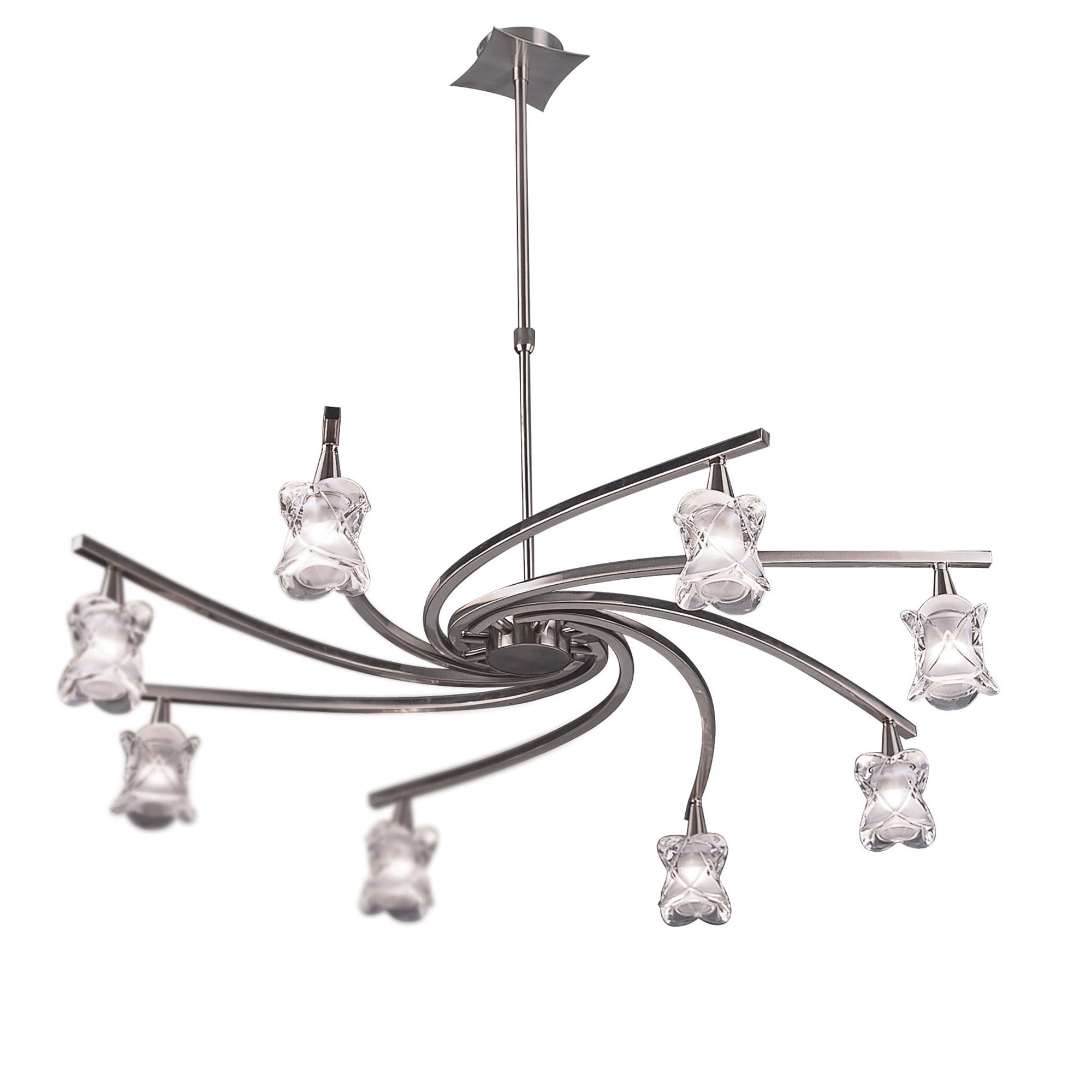 Rosa Satin Nickel Ceiling Lights Mantra Multi Arm Fittings